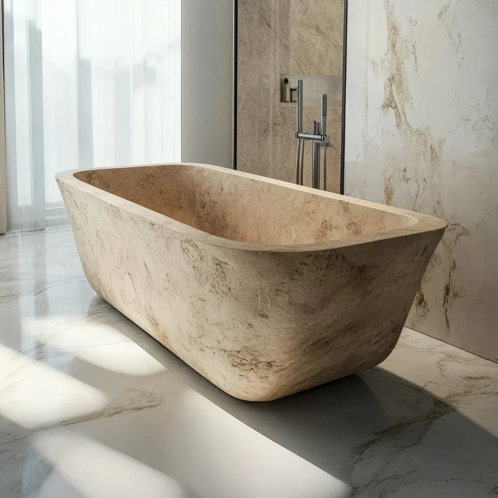 Textured Stone Serenity Marble Bathtub