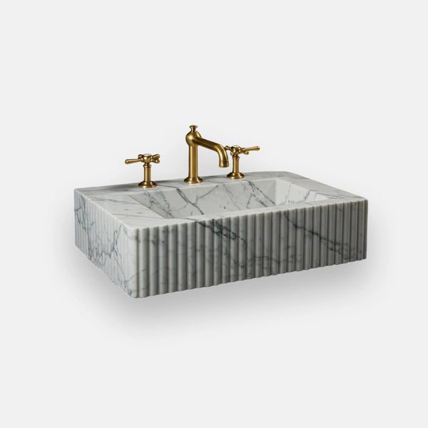 Calacatta Marble Fluted Wash Basin