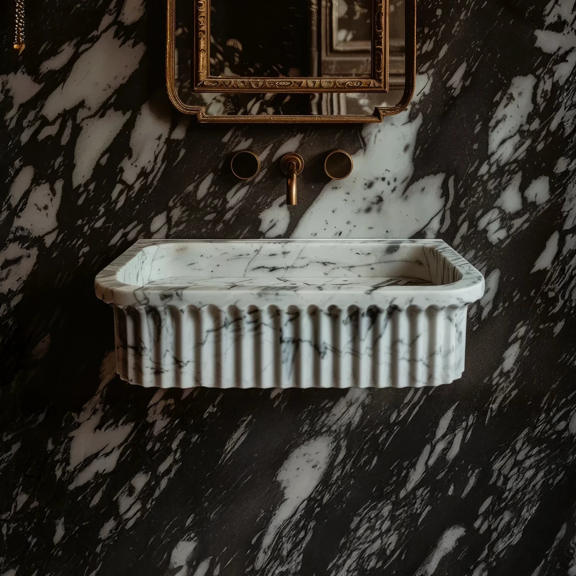 modern marble wall mounted sink
