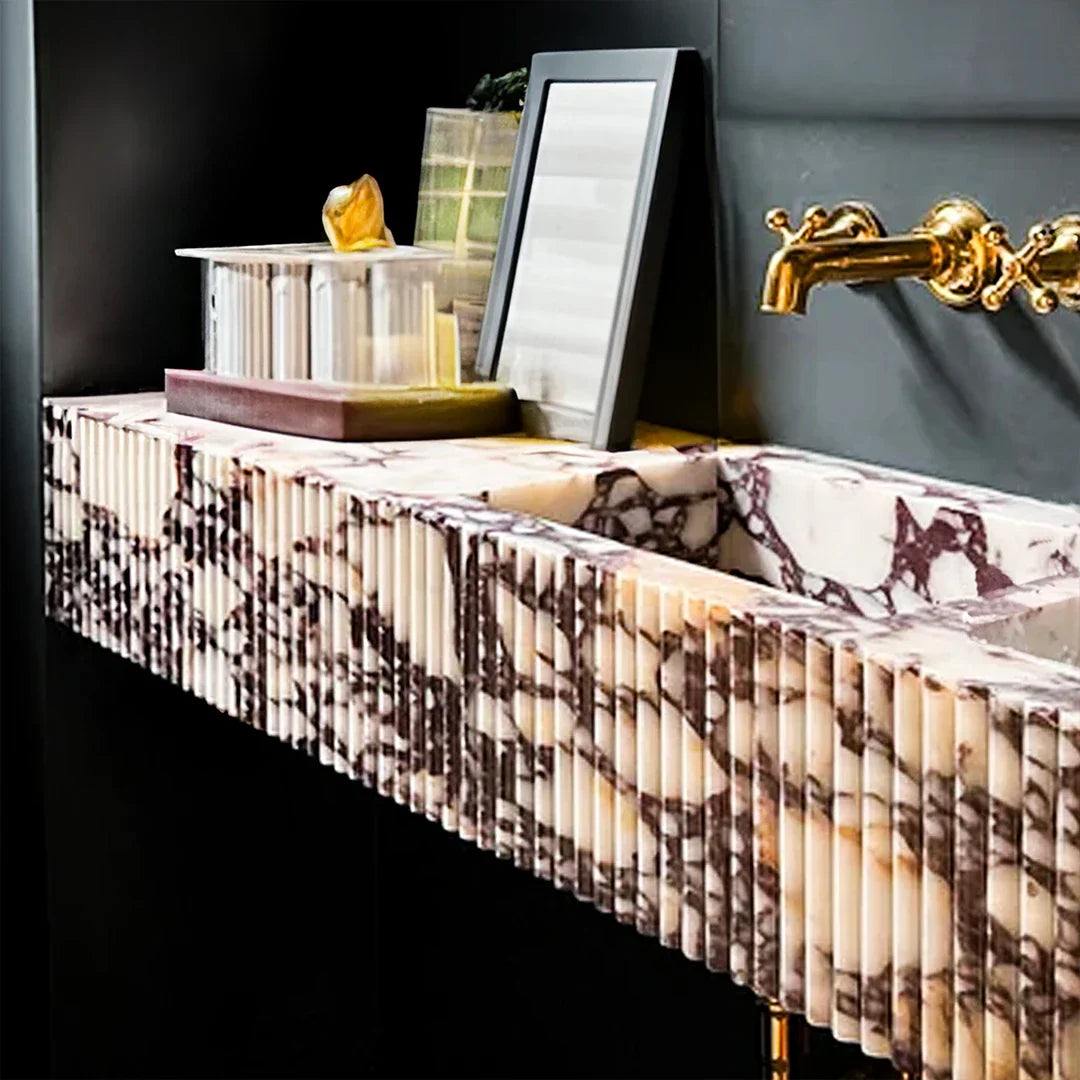 ONS Marble Unique Handcrafted Calacatta Viola Marble Sink