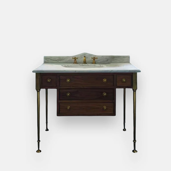 Carrara White Marble Vanity Top Sink