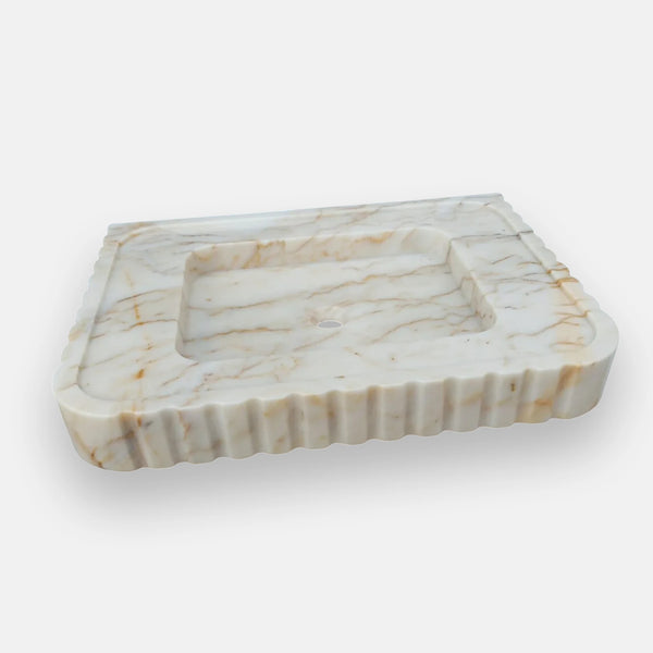 Calacatta Gold Marble Sink – Custom Vessel for Powder Room