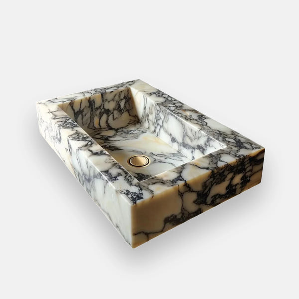 Calacatta Viola Floating Vanity with Trough Sink