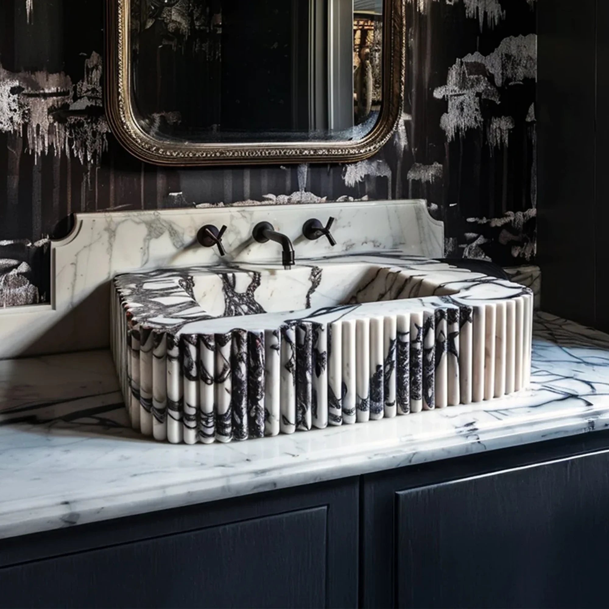 Calacatta Viola Marble Bathroom Sink - Custom Vanity Washbasin