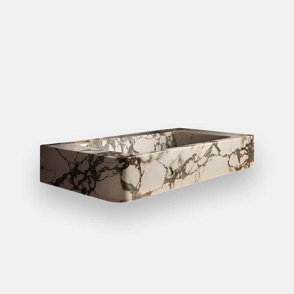 Modern Calacatta Viola Marble Vanity with Vessel Sink