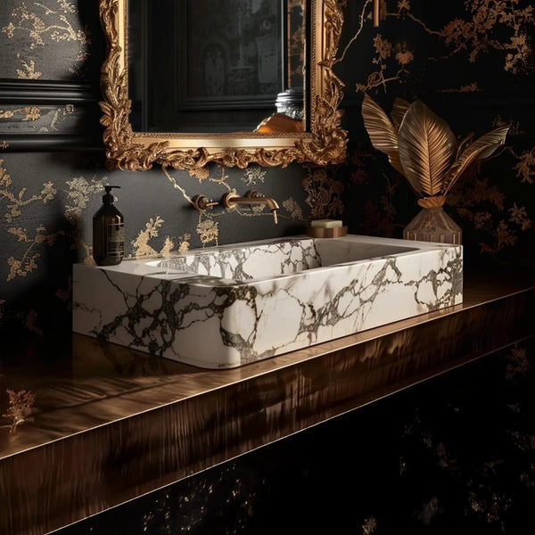 Modern Calacatta Viola Marble Vanity with Vessel Sink hover