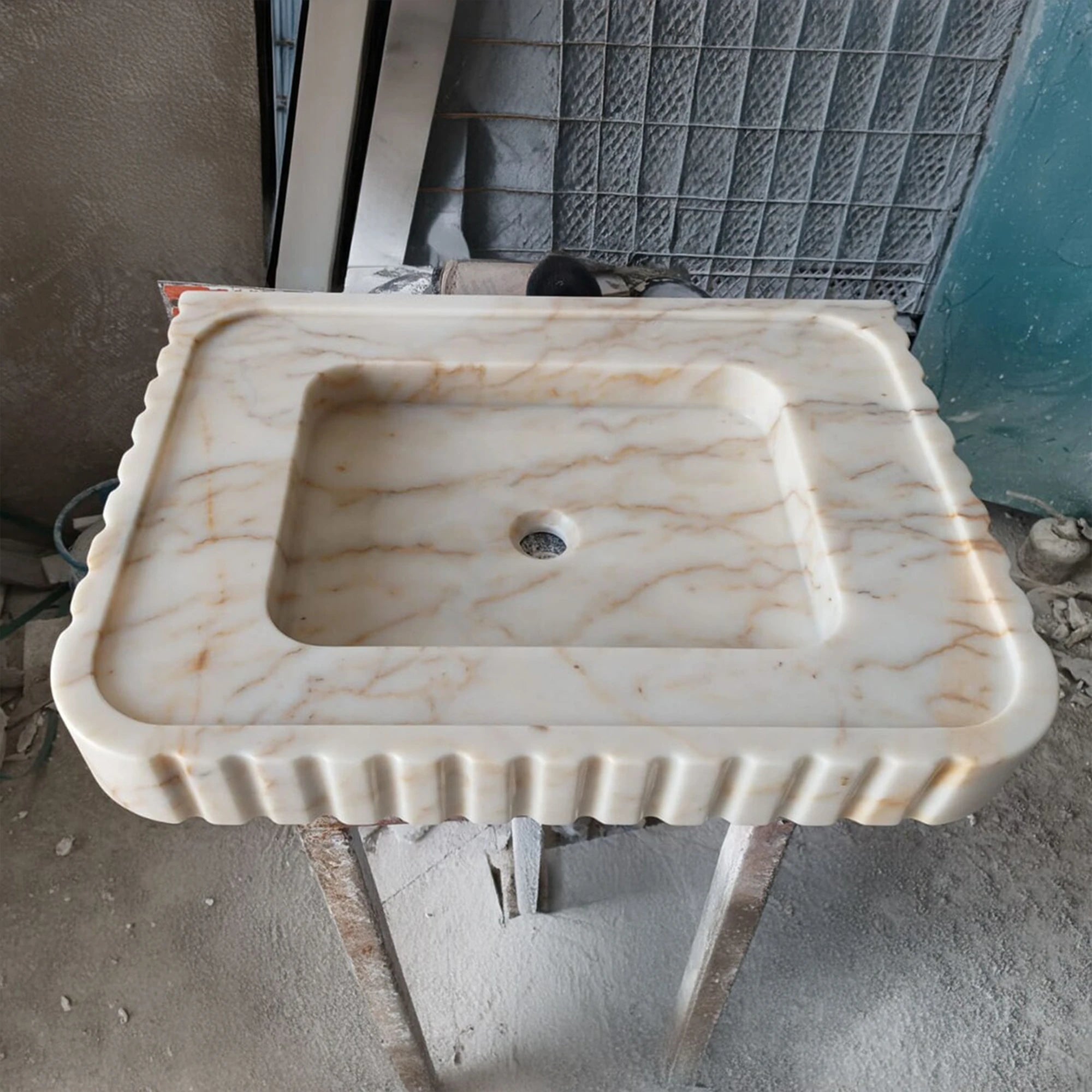 calacatta gold marble sink custom vessel for powder room