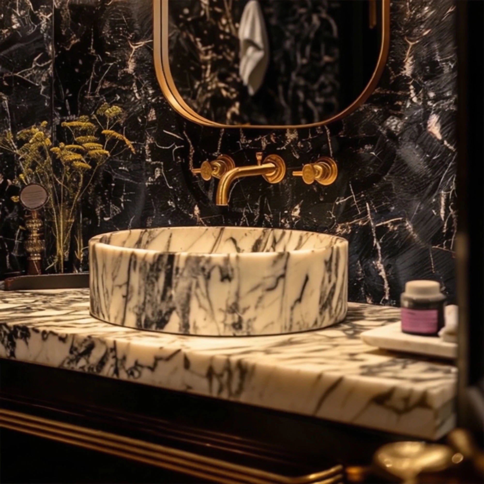 calacatta viola marble sink natural stone