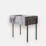 carrara marble ramp sink with brass legs