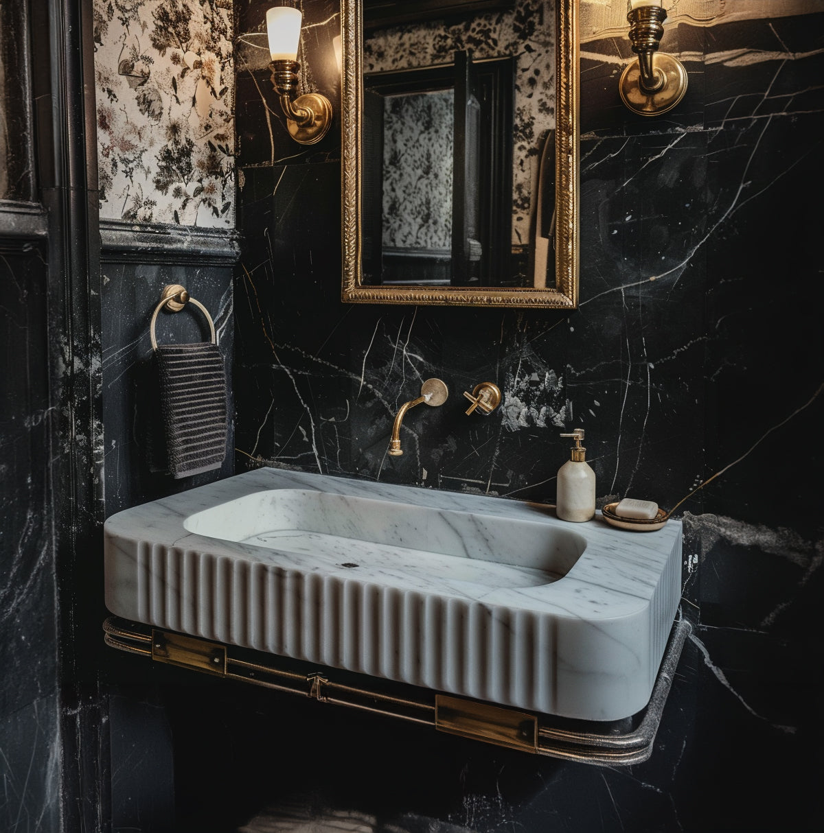 carrara marble sink