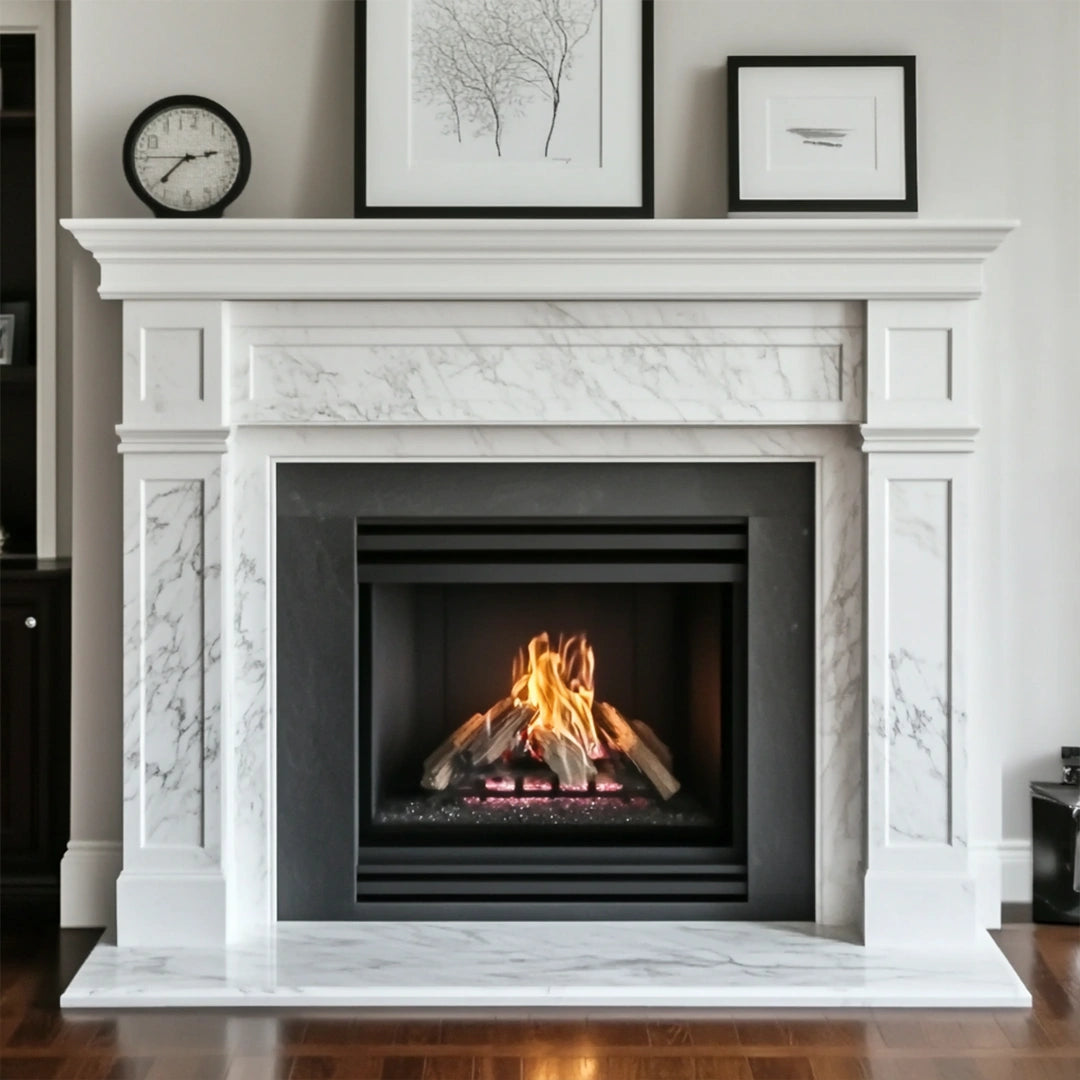 classic marble fireplace mantel