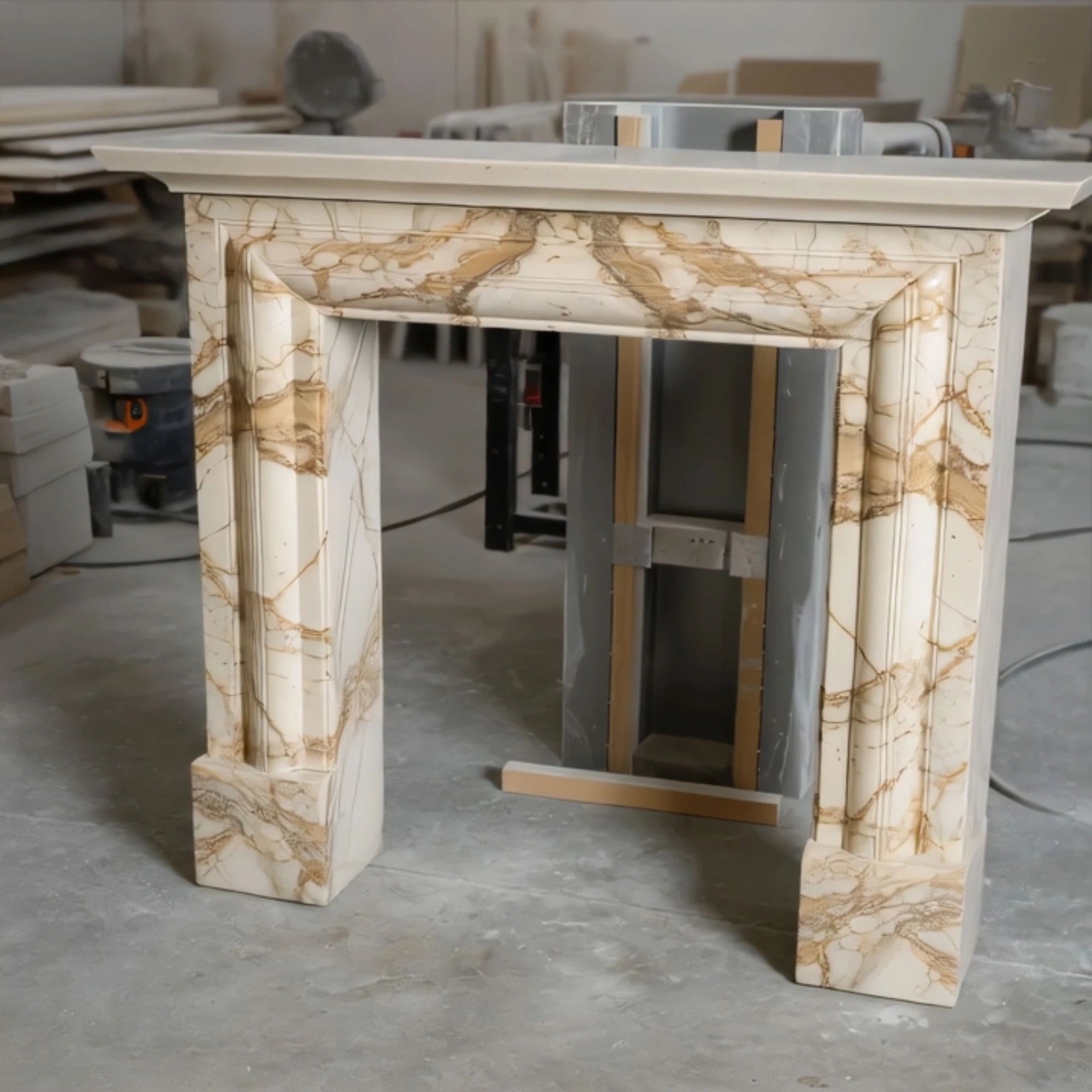 classic marble mantel with columns