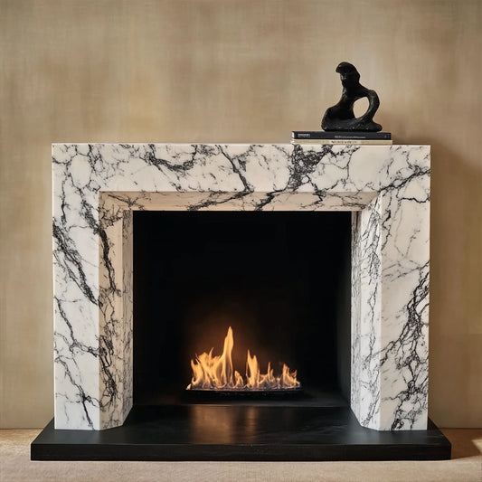 classic rectangle fireplace mantel