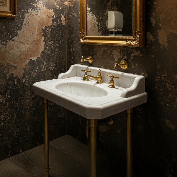 Carrara Marble Console Sink hover