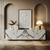 contemporary marble tv console