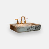 countertop marble rectangular sink