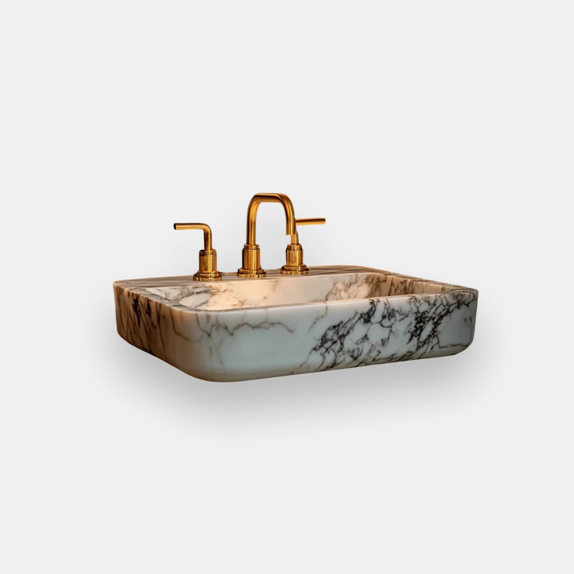 countertop marble rectangular sink