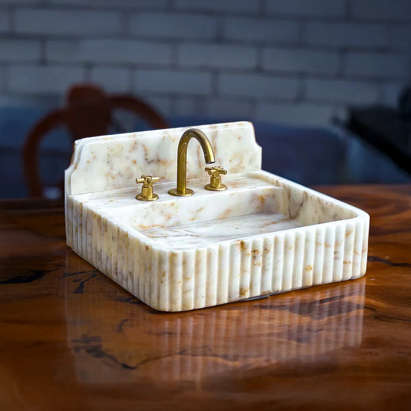 Calacatta Gold Custom Luxury Marble Sink hover