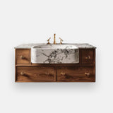 custom marble bathroom vanity with ramp basin