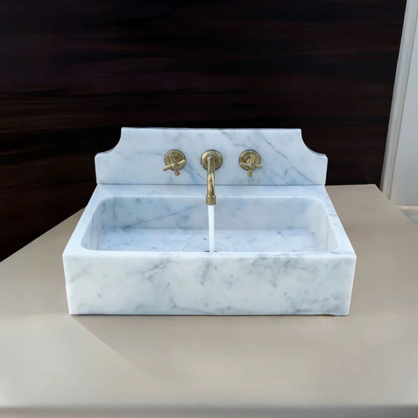 Elegant Wall Mounted Custom Marble Vanity Sink hover
