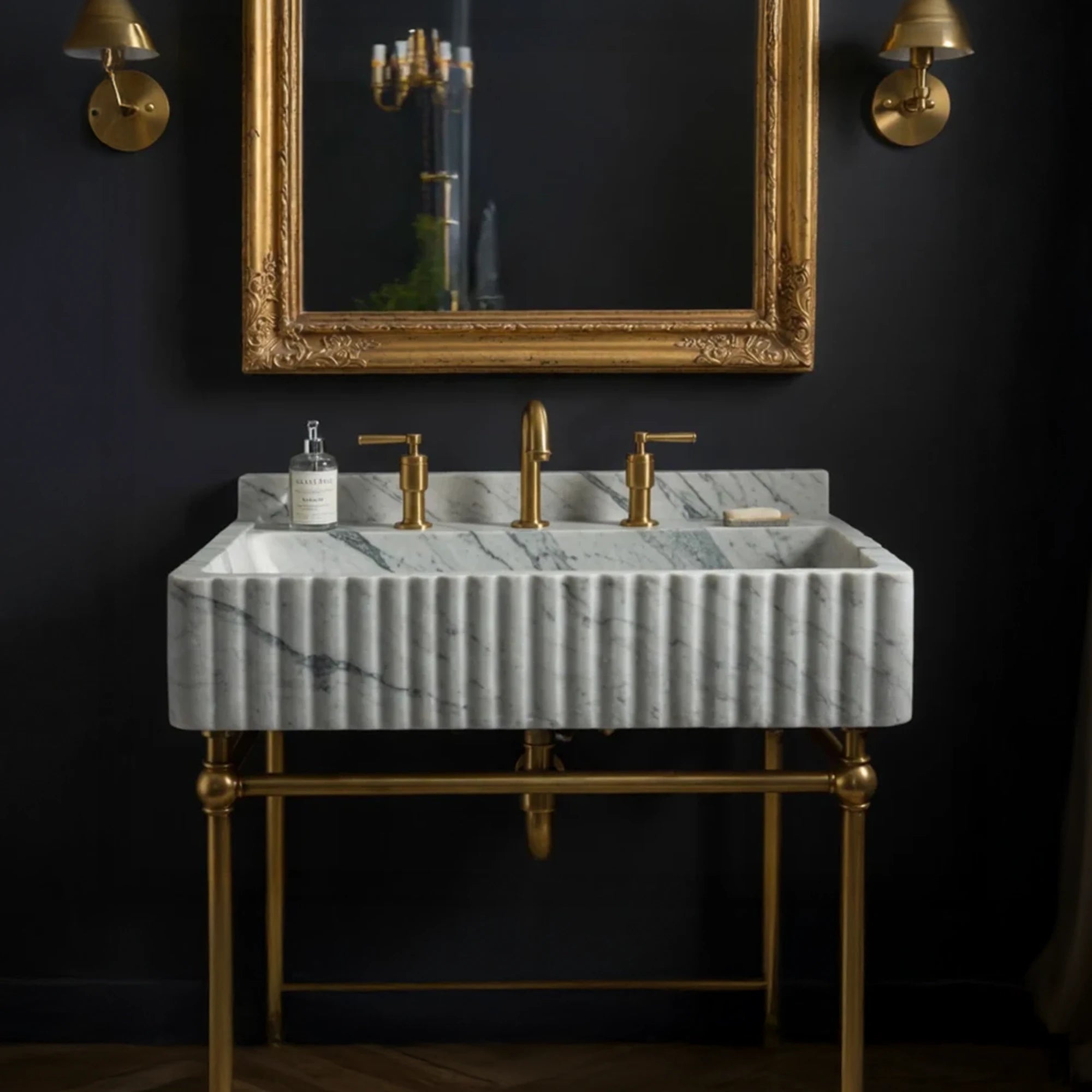 double bowl marble vessel sink