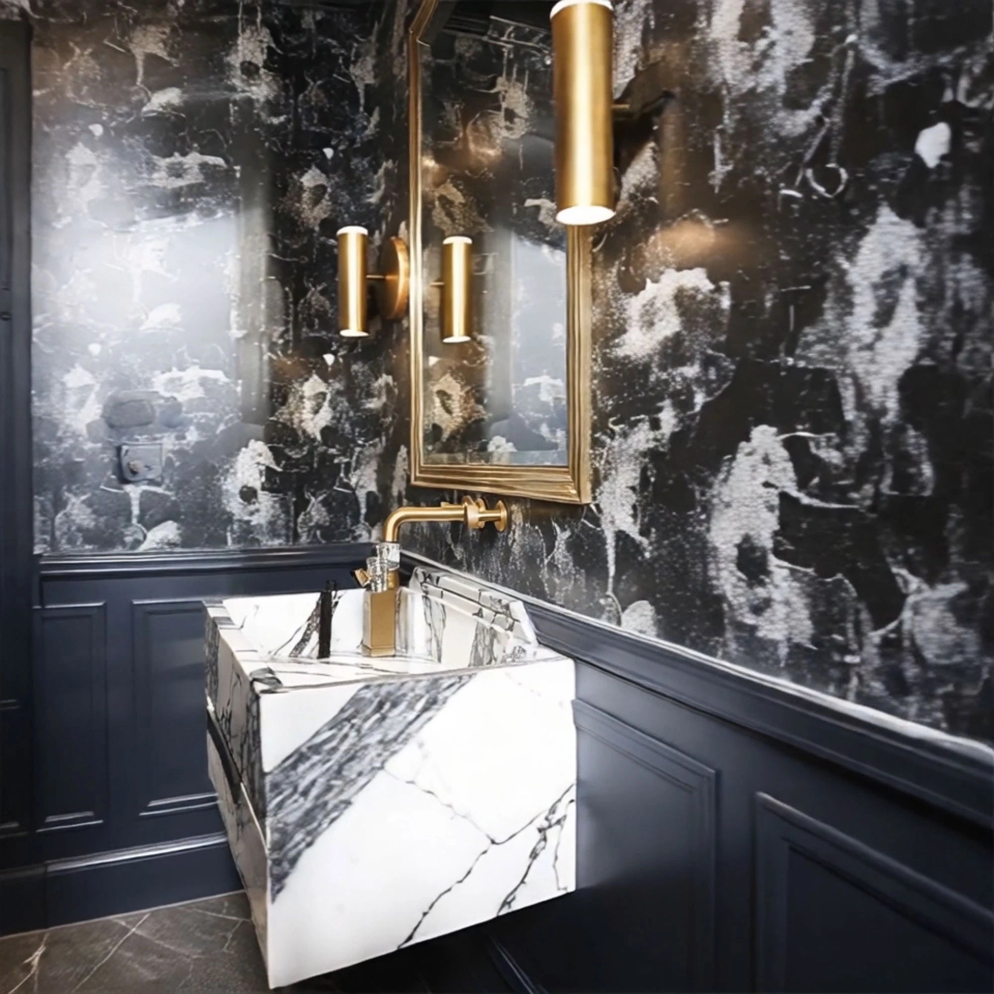 elegant bathroom sink calacatta viola marble