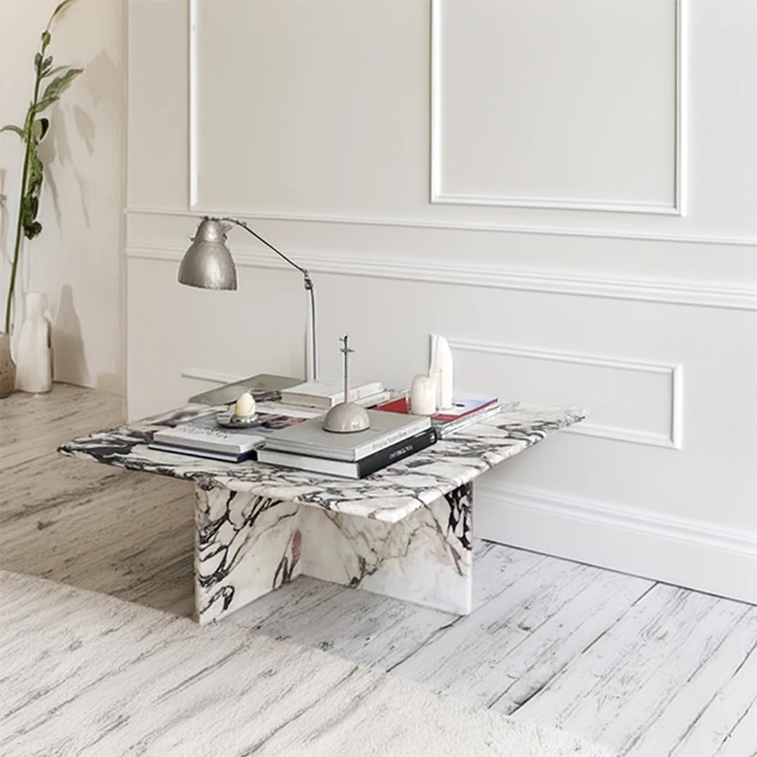 ONS Marble Elegant Calacatta Viola Marble Coffee Table