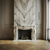 elegant carved marble fireplace mantel