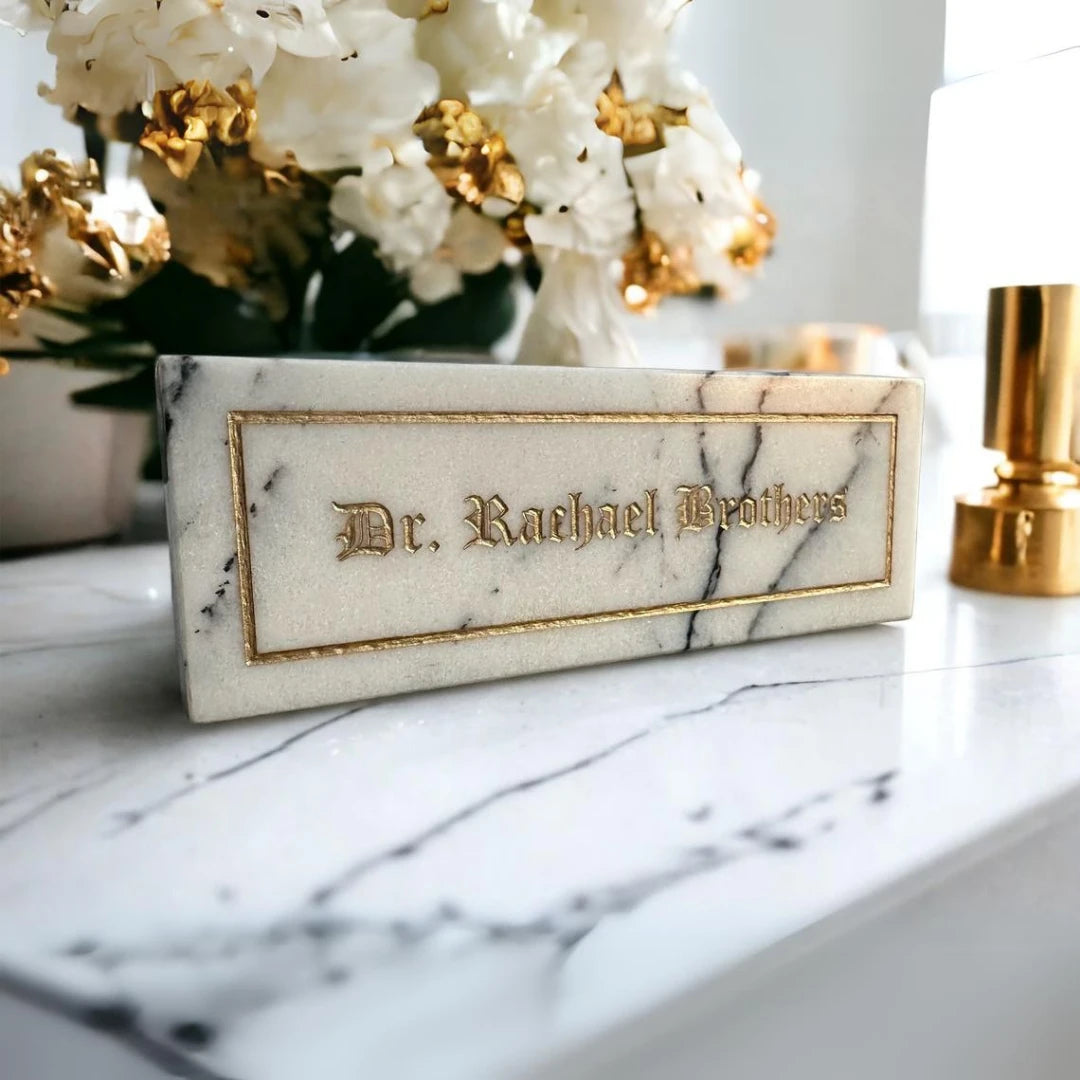 ONS Marble Personalized Marble Desk Name Plate