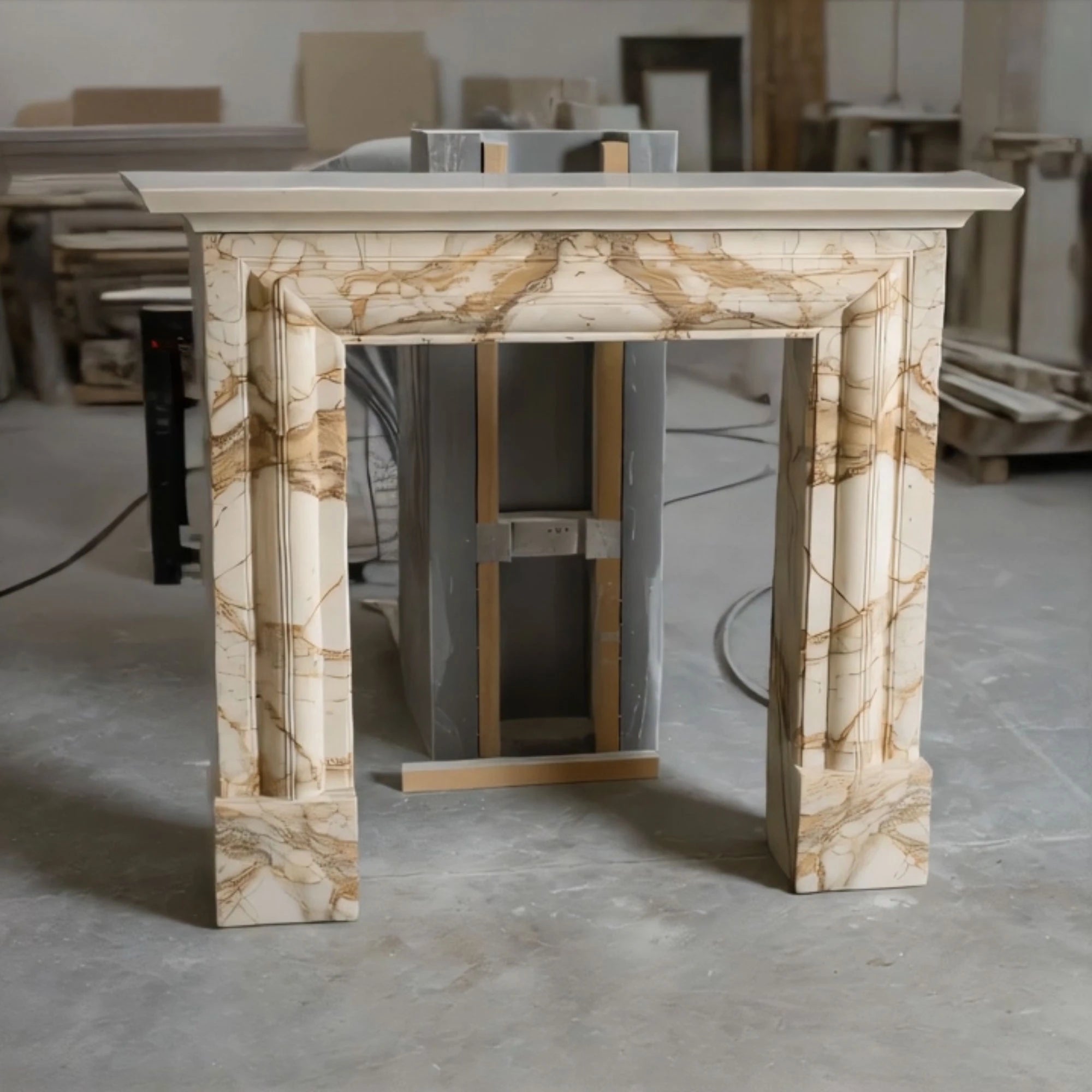 elegant stone fireplace column design