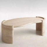 elegant travertine marble coffee table