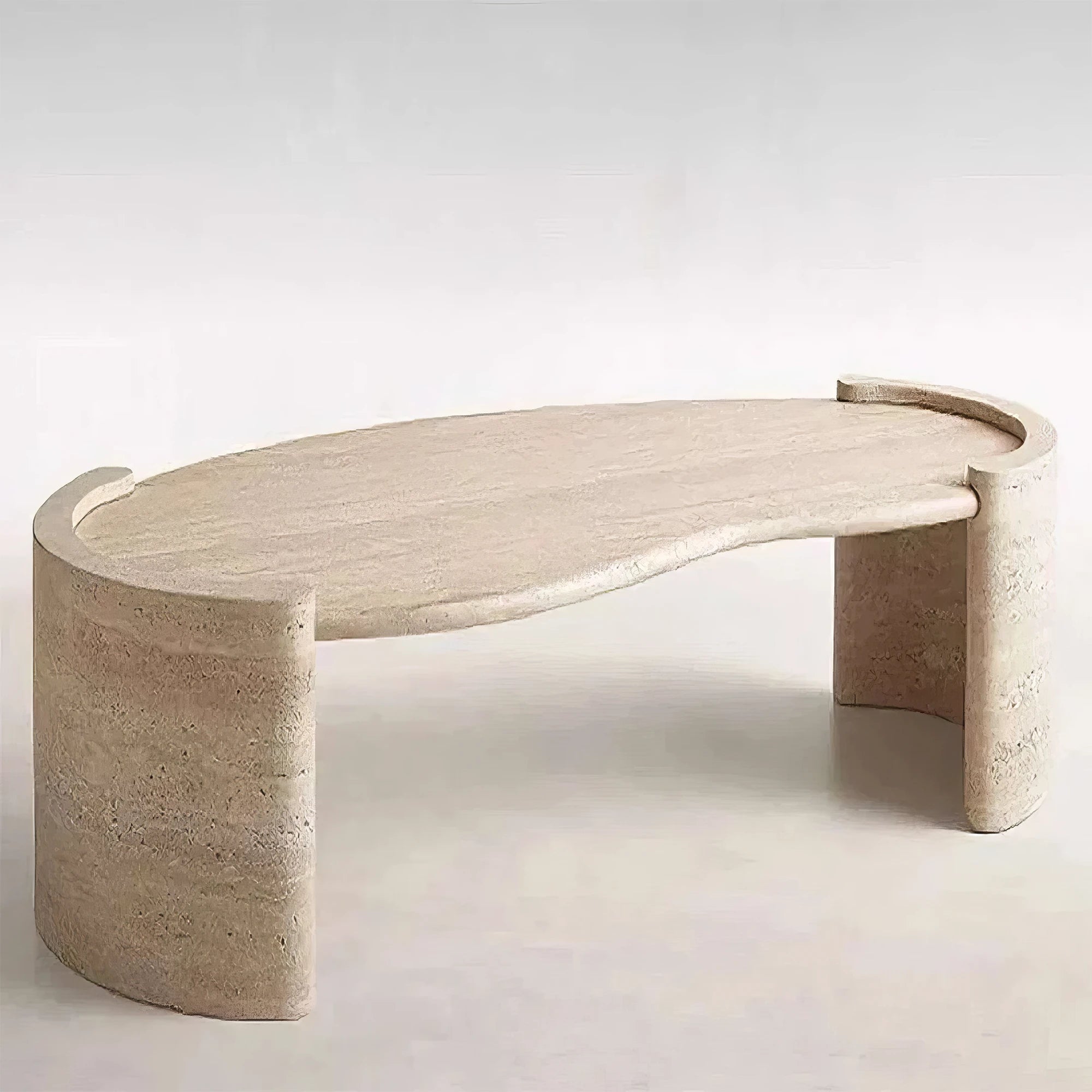 elegant travertine marble coffee table