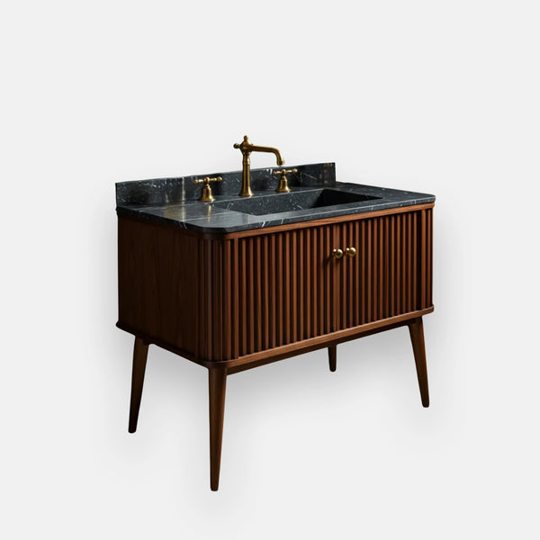 Fluted Black Marble Sink