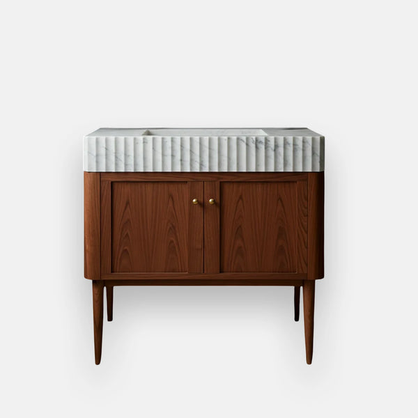 Modern Fluted Marble Sink Vanity