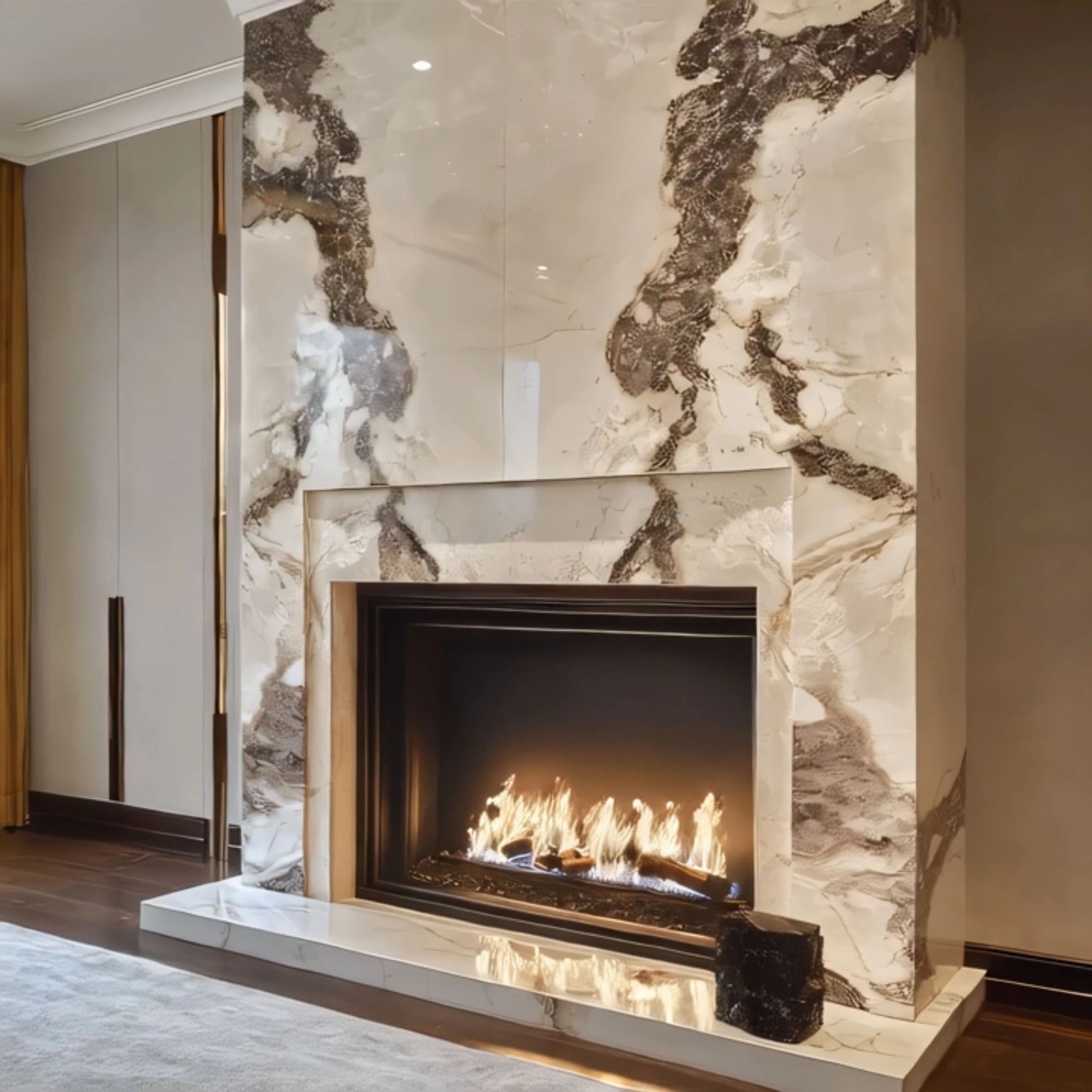 full height marble fireplace surround