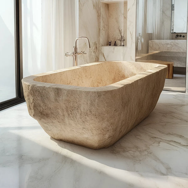 Rustic Tranquility Marble Bathtub hover