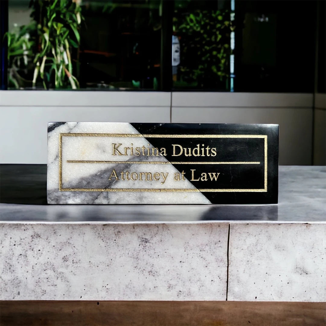 ONS Marble Personalized Marble Desk Name Plate