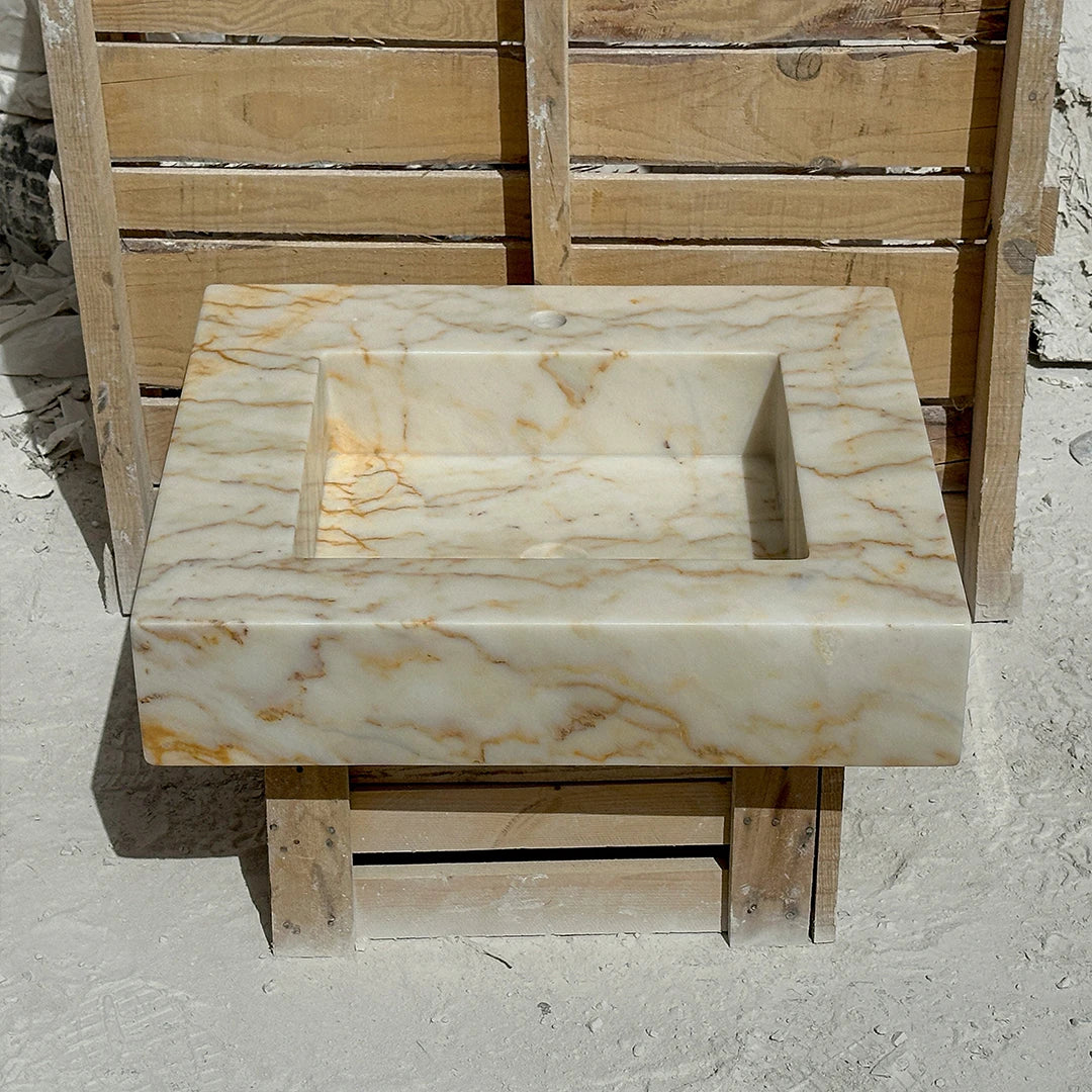 ONS Marble Calacatta Gold Marble Wall Sink