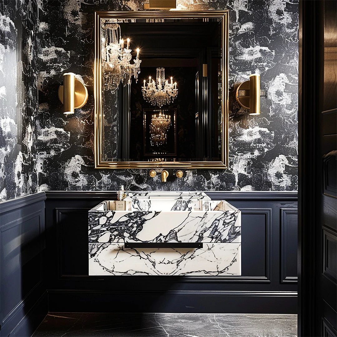 ONS Marble Calacatta Viola Marble Bathroom Sink for Luxury Spaces