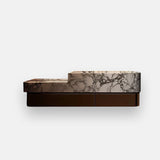 luxury marble bathroom vanity with integrated sink