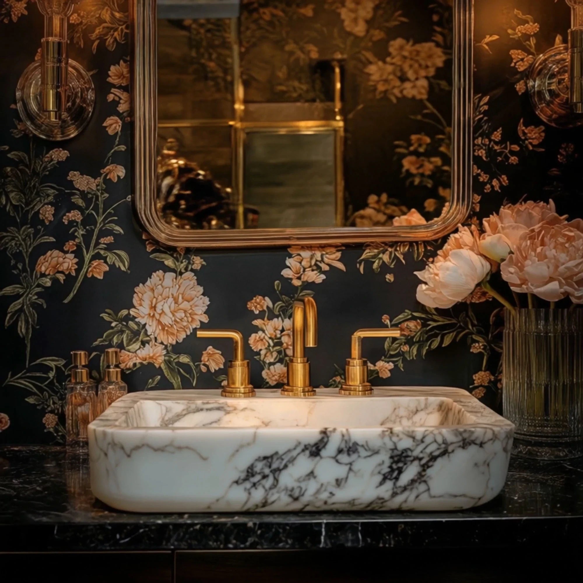 luxury natural stone countertop washbasin