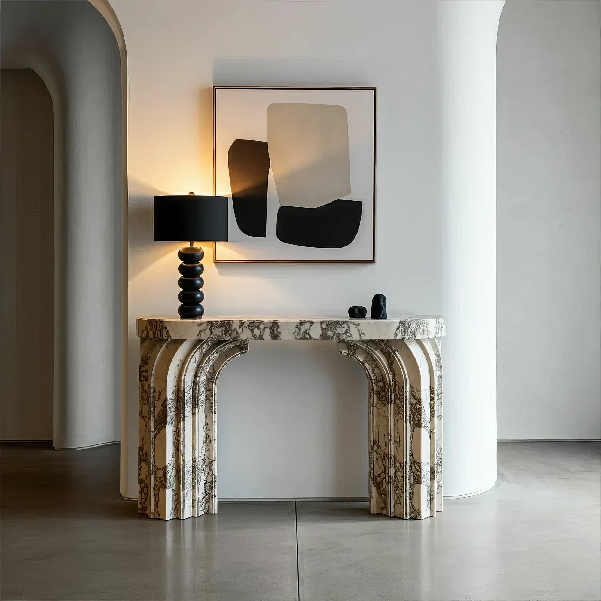 Abstract Marble Console Table Marble Arch Console Table - ONS Marble