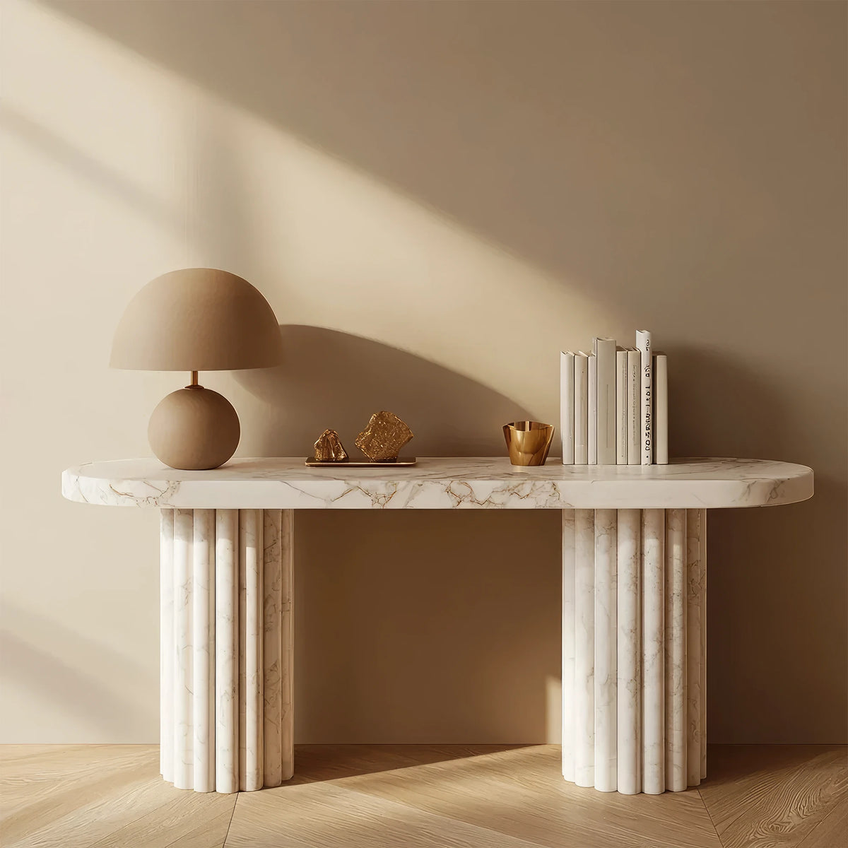 Abstract Marble Console Table Marble Fluted Console Table - ONS Marble