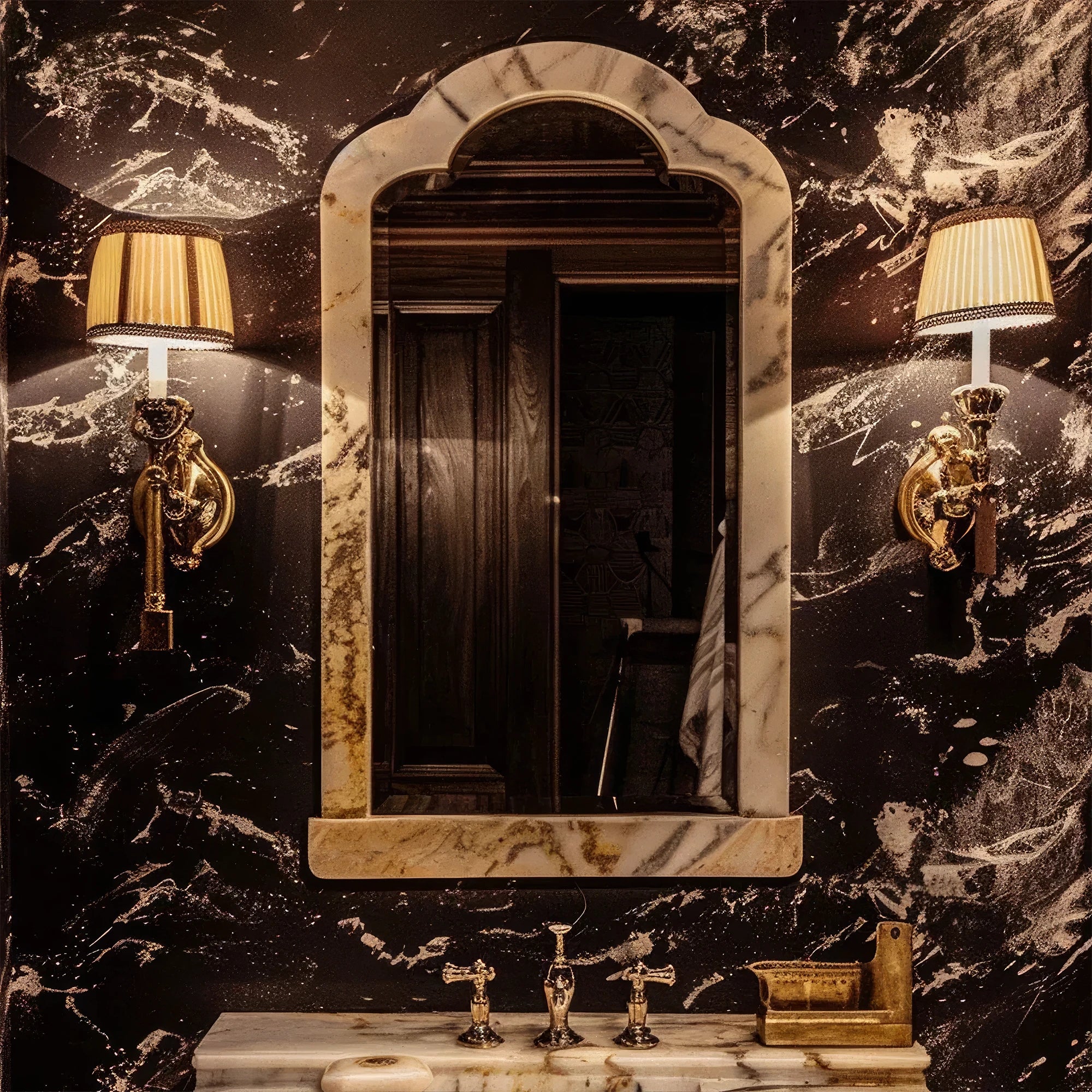 marble frame wall mirror