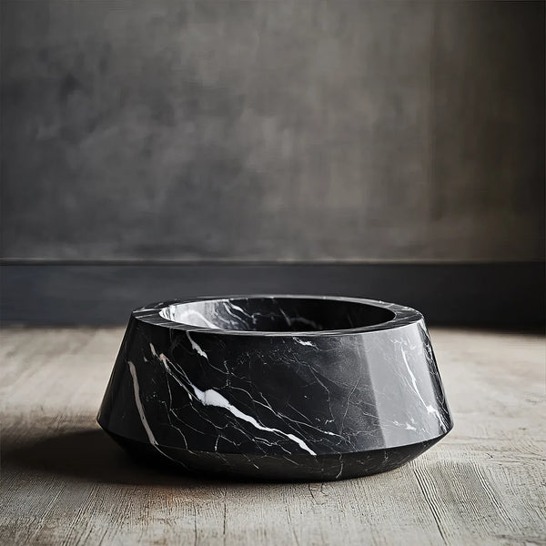 Marble Geometric Pet Bowl
