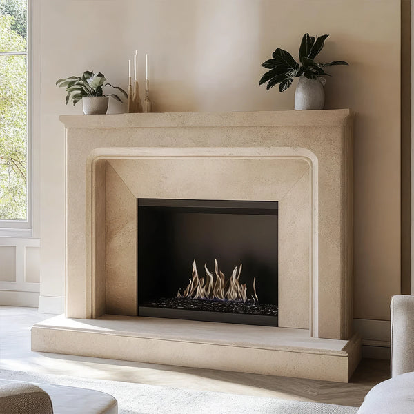 Marble Sleek Modern Fireplace Mantel