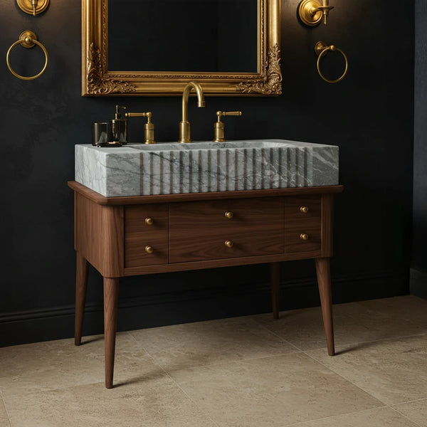 Gray Marble Fluted Sink Unit hover