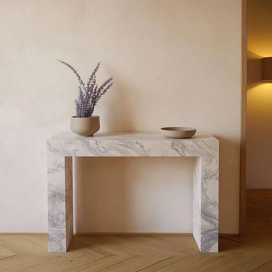 modern marble console with clean lines