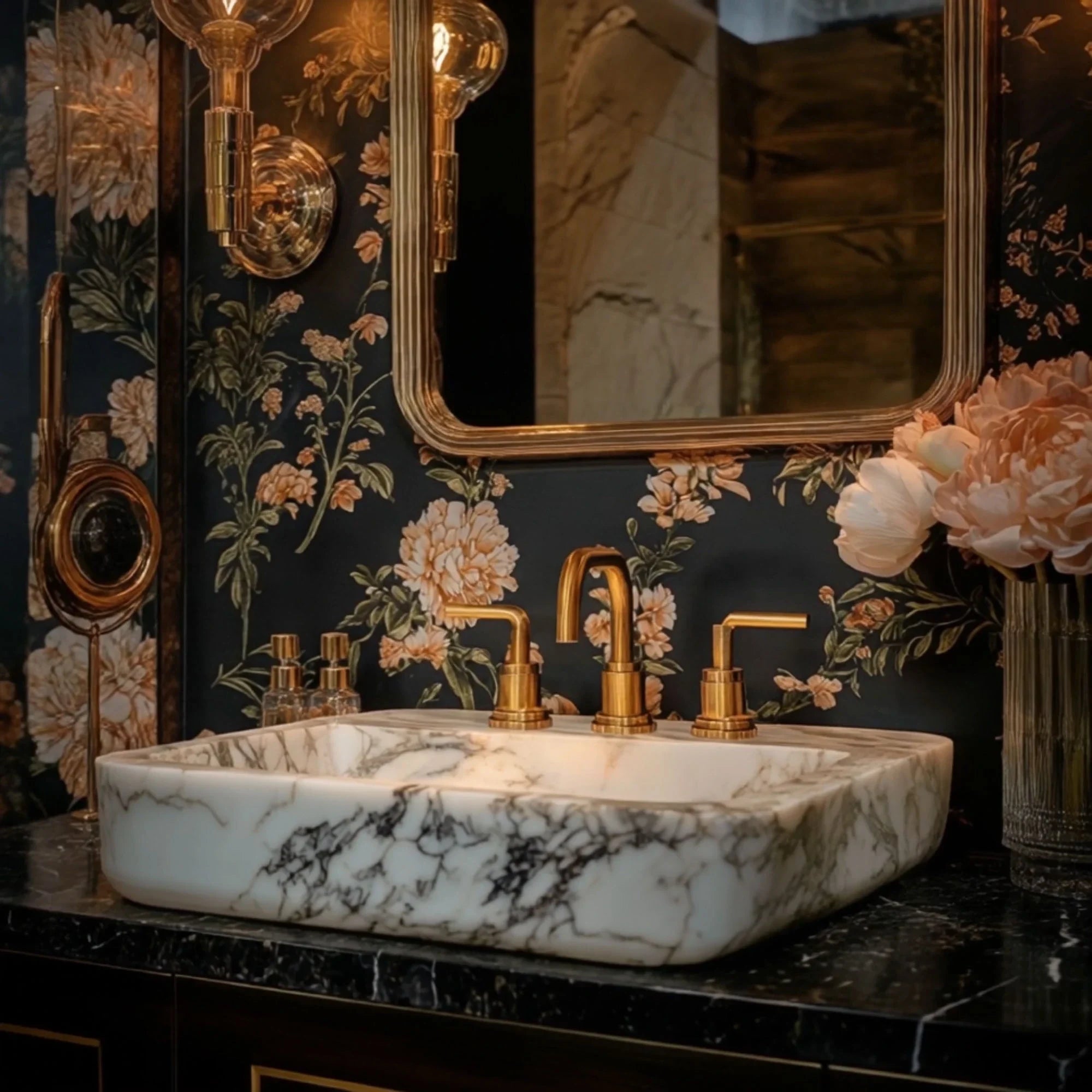 modern rectangular marble bathroom sink