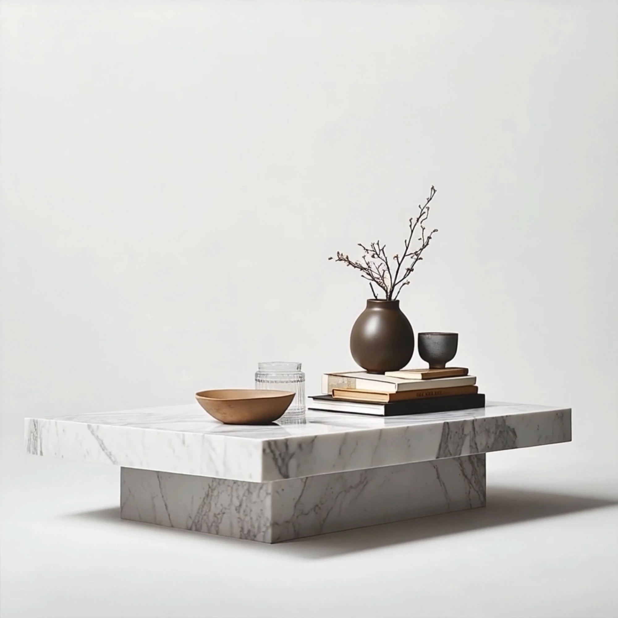 modern rectangular stone center table